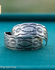 Sterling Silver Oxidized Half Hoop Earrings – Chimney Butte Studio by Juan Guerrero – Navajo Screw Back Hoops