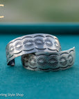 Sterling Silver Oxidized Half Hoop Earrings – Chimney Butte Studio by Juan Guerrero – Navajo Screw Back Hoops