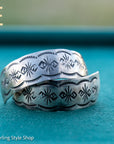 Sterling Silver Oxidized Half Hoop Earrings – Chimney Butte Studio by Juan Guerrero – Navajo Screw Back Hoops