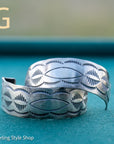 Sterling Silver Oxidized Half Hoop Earrings – Chimney Butte Studio by Juan Guerrero – Navajo Screw Back Hoops
