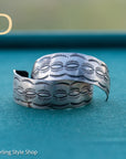 Sterling Silver Oxidized Half Hoop Earrings – Chimney Butte Studio by Juan Guerrero – Navajo Screw Back Hoops
