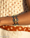 Navajo Chimney Butte Palomino Turquoise Sand Cast Sterling Silver Cuff – Handcrafted & Signed