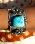 Navajo Chimney Butte Blue Bird Turquoise Sterling Silver Cuff Bracelet – Handcrafted & Signed