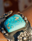 Navajo Chimney Butte Blue Bird Turquoise Sterling Silver Cuff Bracelet – Handcrafted & Signed