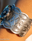 Navajo Chimney Butte Blue Bird Turquoise Sterling Silver Cuff Bracelet – Handcrafted & Signed