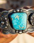 Navajo Chimney Butte Blue Bird Turquoise Sterling Silver Cuff Bracelet – Handcrafted & Signed