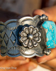Navajo Chimney Butte Blue Bird Turquoise Sterling Silver Cuff Bracelet – Handcrafted & Signed