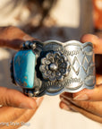 Navajo Chimney Butte Blue Bird Turquoise Sterling Silver Cuff Bracelet – Handcrafted & Signed
