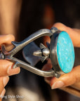Navajo Chimney Butte Sonoran Turquoise Sand Cast Sterling Silver Cuff – Handcrafted & Signed