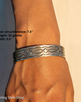 Chimney Butte Sterling Silver Ball, Beaded or Stamped Bangle Bracelet – Stackable Southwestern Jewelry - Oxidized