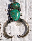 Chimney Butte Sonoran Turquoise Naja Pendant – Navajo Symbolism – Sterling Silver 3.5” – Native American Jewelry