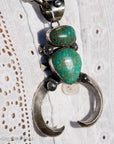 Chimney Butte Sonoran Turquoise Naja Pendant – Navajo Symbolism – Sterling Silver 3.5” – Native American Jewelry