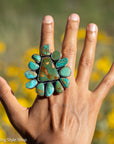 Federico Jimenez Blue Gem Turquoise Sterling Silver Statement Ring