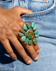 Federico Jimenez Blue Gem Turquoise Sterling Silver Statement Ring