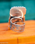 Federico Jimenez Kingman Turquoise Adjustable Ring | Sterling Silver Beaded Statement Ring