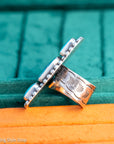 Federico Jimenez Kingman Turquoise Adjustable Ring | Sterling Silver Beaded Statement Ring