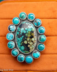 Federico Jimenez Adjustable Natural Turquoise Cluster Statement Ring