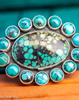 Federico Jimenez Adjustable Natural Turquoise Cluster Statement Ring