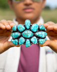 Federico Jimenez Lone Mountain Turquoise Cuff | Larry Cooley Stone Collection | 190g Statement Bracelet | 19 Stones