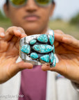 Federico Jimenez Lone Mountain Turquoise Cuff | Larry Cooley Stone Collection | 190g Statement Bracelet | 19 Stones