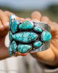 Federico Jimenez Lone Mountain Turquoise Cuff | Larry Cooley Stone Collection | 190g Statement Bracelet | 19 Stones