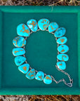 Federico Jimenez Copper Canyon Turquoise Collar Necklace, Hallmarked JF Sterling