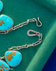 Federico Jimenez Copper Canyon Turquoise Collar Necklace, Hallmarked JF Sterling