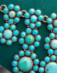 Vintage Federico Jimenez Sleeping Beauty Turquoise Cleopatra Necklace | Museum-Quality Navajo Handmade Sterling Silver Statement Necklace | Hidden Clasp Design