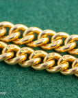 Antique 18k Gold Albert Chain Necklace | 1921 Birmingham Hallmarked Watch Chain, Heavy Curb Link, 60.1g Solid Gold T-Bar Necklace