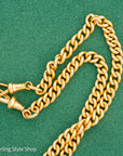 Antique 1925 18kt Gold Curb Link Watch Chain Necklace | Chester Hallmarked T-Bar & Dog Clips | Heavy Solid Gold Chain