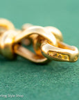 Antique 1925 18kt Gold Curb Link Watch Chain Necklace | Chester Hallmarked T-Bar & Dog Clips | Heavy Solid Gold Chain