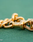 Antique 1925 18kt Gold Curb Link Watch Chain Necklace | Chester Hallmarked T-Bar & Dog Clips | Heavy Solid Gold Chain