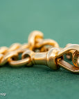 Antique 1925 18kt Gold Curb Link Watch Chain Necklace | Chester Hallmarked T-Bar & Dog Clips | Heavy Solid Gold Chain