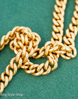 Antique 1925 18kt Gold Curb Link Watch Chain Necklace | Chester Hallmarked T-Bar & Dog Clips | Heavy Solid Gold Chain