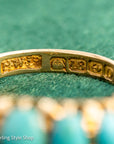 Antique 1913 18ct Gold Turquoise 5 Stone Ring | Edwardian Birmingham Hallmarked | H.W.L Maker