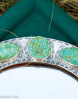 Federico Jimenez Handcrafted Sterling Silver Mirror with 38 Lone Mountain Turquoise Stones From Larry Cooley’s Legendary Collection