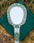 Federico Jimenez Handcrafted Sterling Silver Mirror with 38 Lone Mountain Turquoise Stones From Larry Cooley’s Legendary Collection