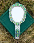 Federico Jimenez Handcrafted Sterling Silver Mirror with 38 Lone Mountain Turquoise Stones From Larry Cooley’s Legendary Collection
