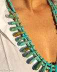 Museum-Quality Vintage Sleeping Beauty Turquoise Spike Necklace from Federico Jimenez Personal Vintage Collection, 26 inches/168 grams
