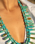 Museum-Quality Vintage Sleeping Beauty Turquoise Spike Necklace from Federico Jimenez Personal Vintage Collection, 26 inches/168 grams