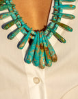 Museum-Quality Vintage Sleeping Beauty Turquoise Spike Necklace from Federico Jimenez Personal Vintage Collection, 26 inches/168 grams