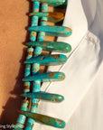 Museum-Quality Vintage Sleeping Beauty Turquoise Spike Necklace from Federico Jimenez Personal Vintage Collection, 26 inches/168 grams