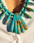 Museum-Quality Vintage Sleeping Beauty Turquoise Spike Necklace from Federico Jimenez Personal Vintage Collection, 26 inches/168 grams