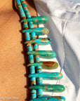 Museum-Quality Vintage Sleeping Beauty Turquoise Spike Necklace from Federico Jimenez Personal Vintage Collection, 26 inches/168 grams