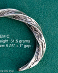 Sterling Silver Stamped Cuff, Sunshines Reeves Bracelet, Native American