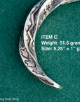 Sterling Silver Stamped Cuff, Sunshines Reeves Bracelet, Native American
