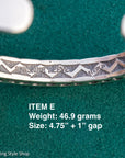 Sterling Silver Stamped Cuff, Sunshines Reeves Bracelet, Native American