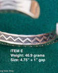 Sterling Silver Stamped Cuff, Sunshines Reeves Bracelet, Native American