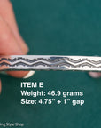 Sterling Silver Stamped Cuff, Sunshines Reeves Bracelet, Native American