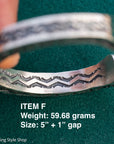 Sterling Silver Stamped Cuff, Sunshines Reeves Bracelet, Native American